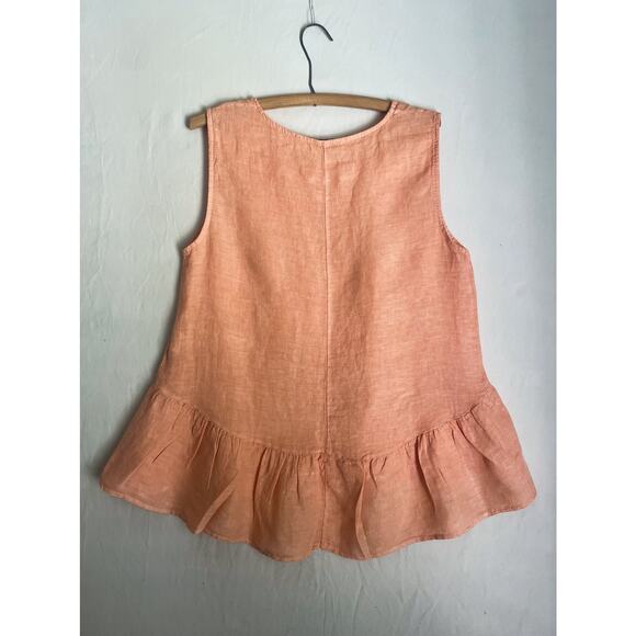 Francesca Bettini Peach Sleeveless Linen Top. Size large. Great condition. - Picture 4 of 4